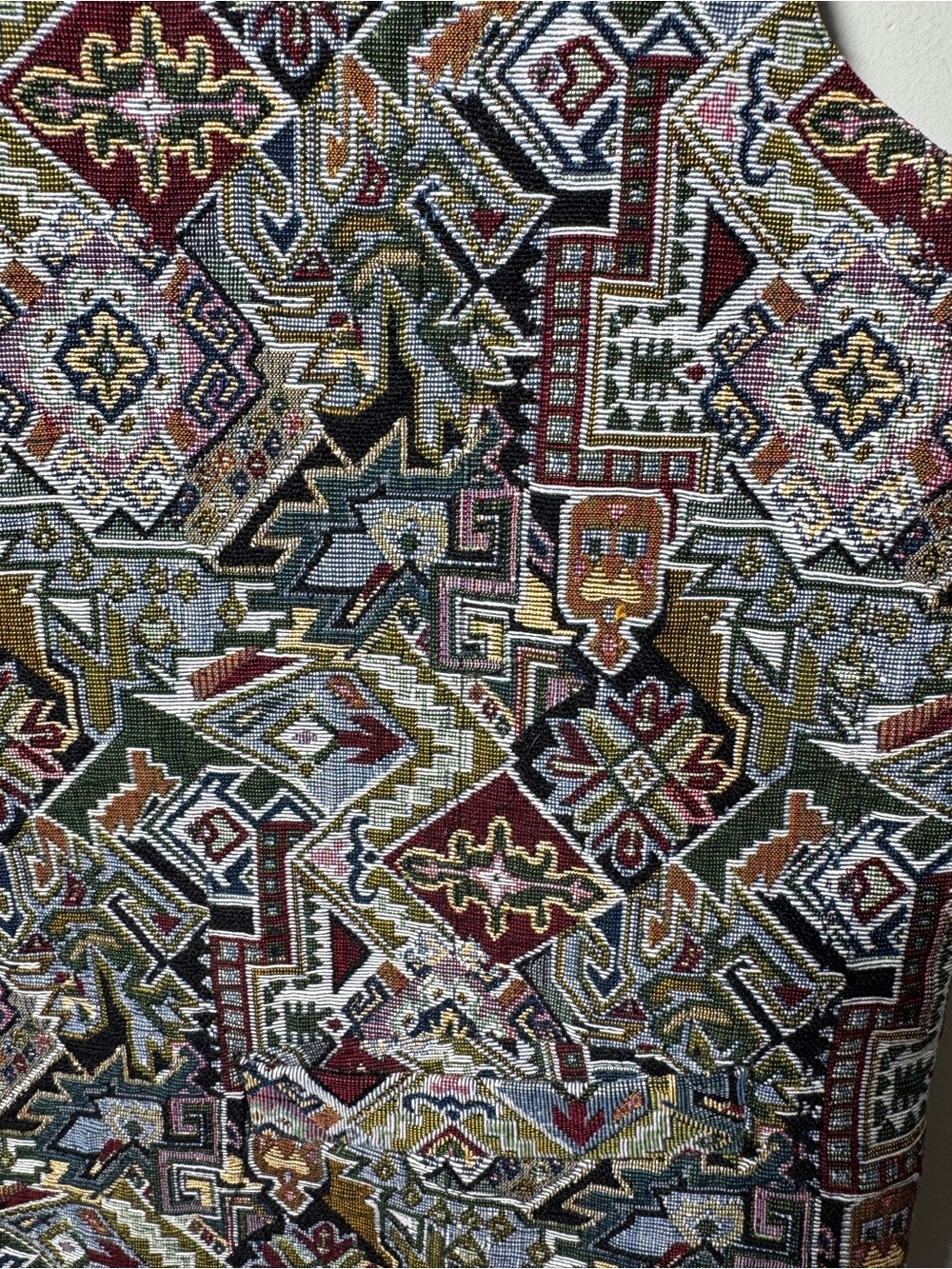 Vintage 1990s Cotton Ginny Tapestry Vest Size 1x - Picture 4 of 11